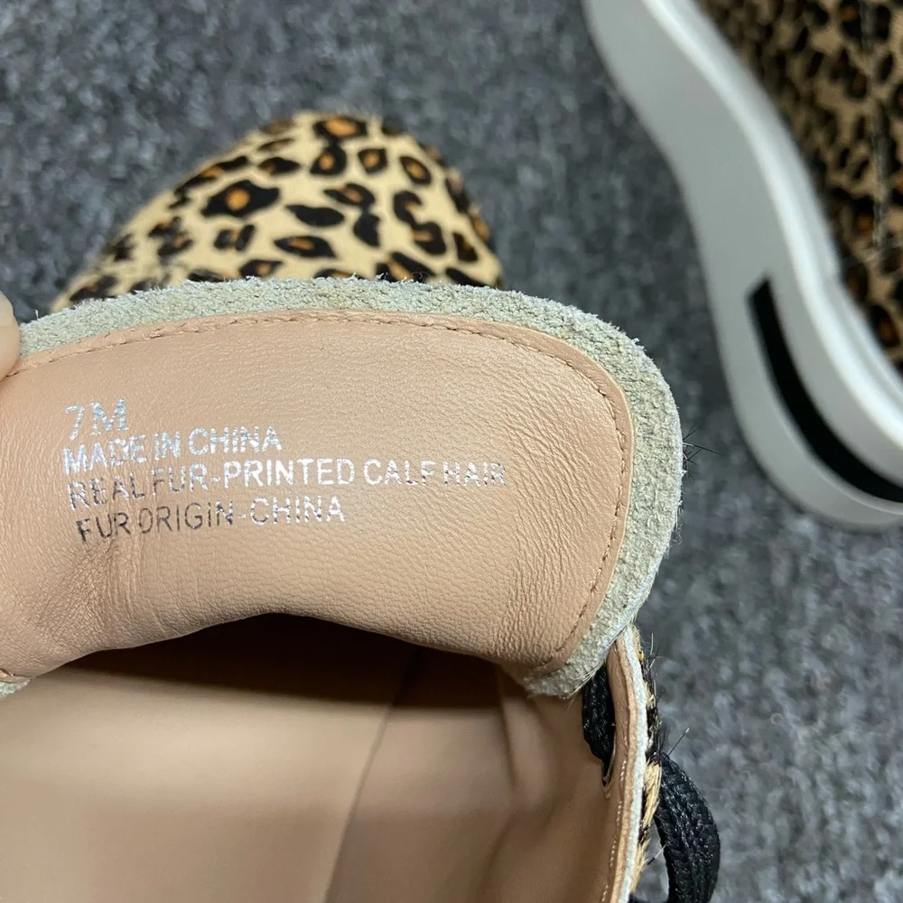 Paolo Leopard-Print Platform Sneakers in Black and Tan - Picture 7 of 7